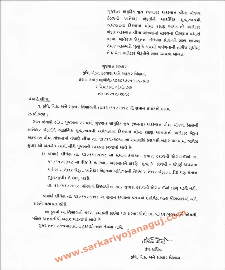 juth vima yojana gujarat GR |
juth vima form pdf | Gujarat Samuhik Juth Akasmat Vima Yojana | કૃષિ અને સહકાર વિભાગ । juth vima yojana online | juth vima form pdf