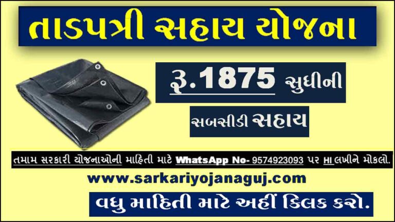 Tadpatri Sahay Yojana @ikhedut | તાડપત્રી સહાય યોજના