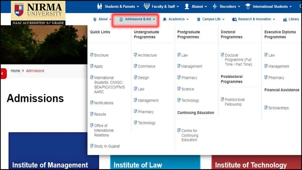 nirma university bba admission 2022 | નિરમા યુનિવર્સિટી એડિમિશન પ્રોસેસ | nirma university admission login 