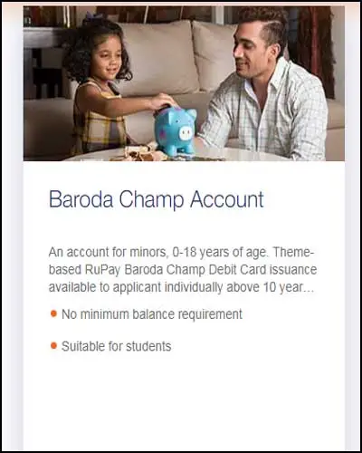 Baroda Champ Account
