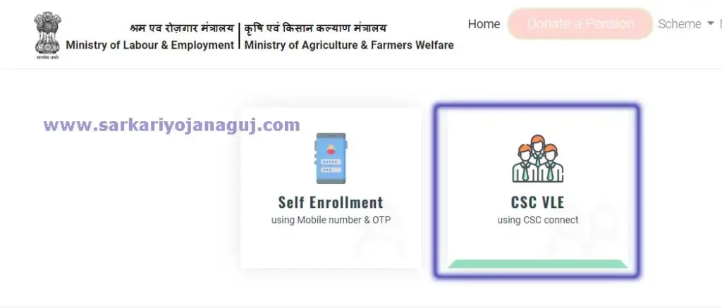 PMSYM Yojana Digital Seva Online Form by VLE