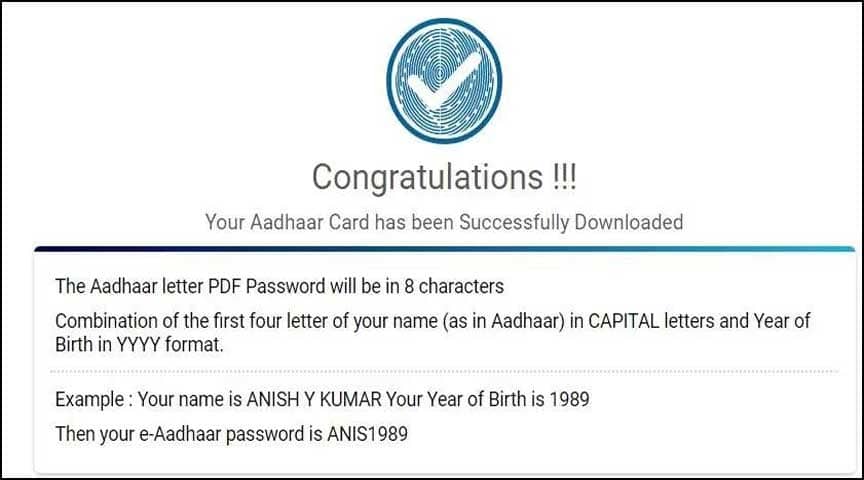 e-Aadhaar Password