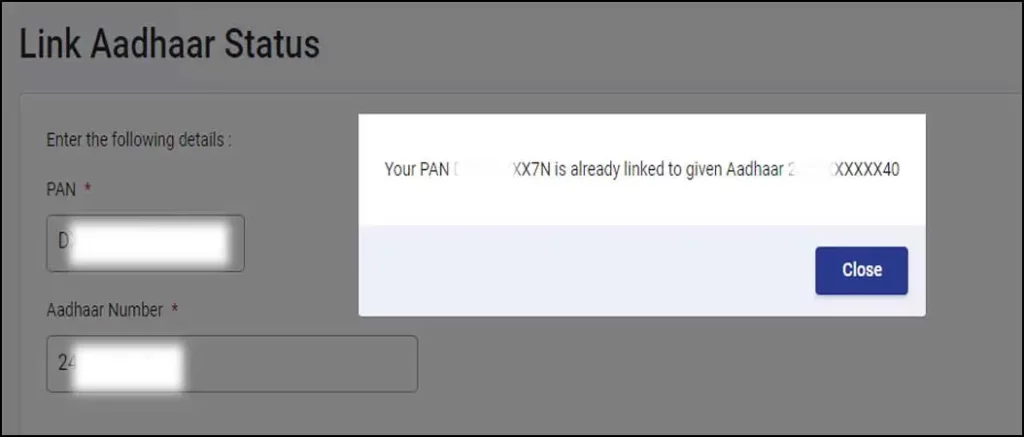 Link Aadhaar Status