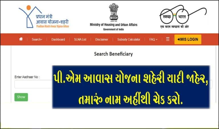 PM Awas Yojana Urban List 2023 | પીએમ આવાસ યોજના શહેરી યાદી જાહેર, તમારું નામ અહિંથી ચેક કરો.