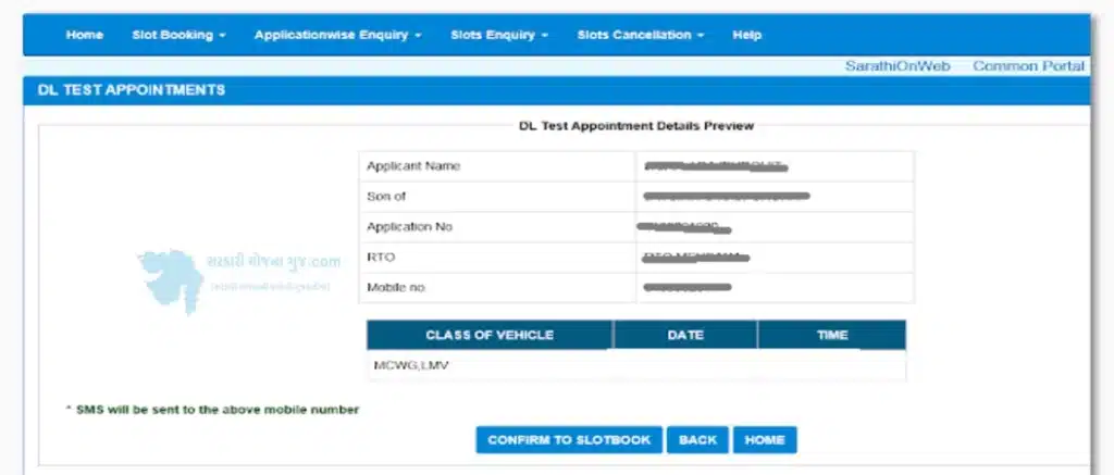 driving licence slot booking ap