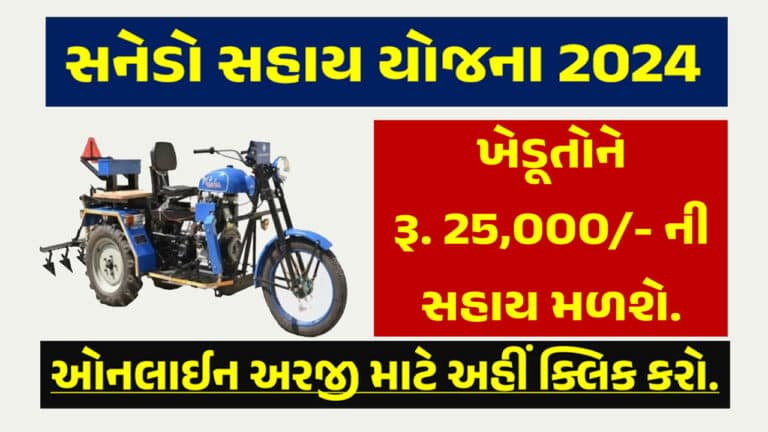Sanedo Sahay Gujarat 2024  । સનેડો સહાય યોજના 2024 માટે ઓનલાઈન ફોર્મ ભરાવવાના ચાલુ થયા.