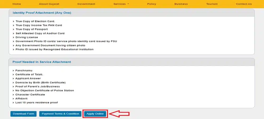 Domicile Certificate Online Apply on Digital Gujarat