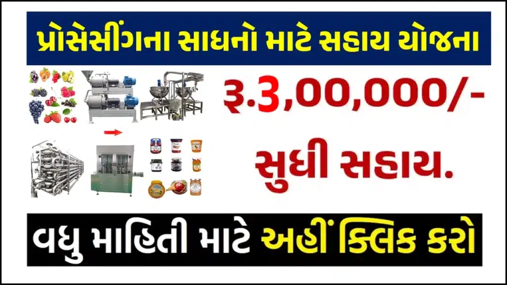 પ્રોસેસીંગના સાધનો માટે સહાય યોજના 2024 । Assistance Scheme for Processing Equipment 2024 