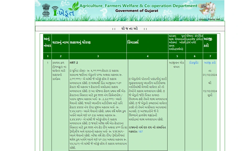 Dragon Fruit Farming Sahay Yojana On Ikhedut Portal