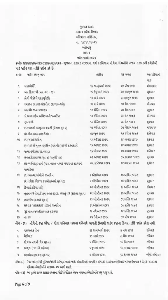 Public Holiday 2025 List