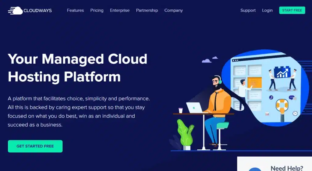 Cloudways offers managed WordPress hosting with premium features.